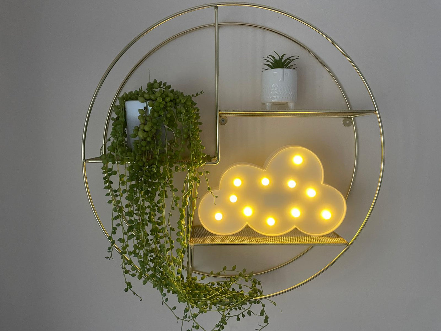 LED Cloud Sign Light, Warm White LED Lamp For Living Room & Bedroom, Table & Wall Christmas Decoration for Kids & Adults - Battery Powered - White