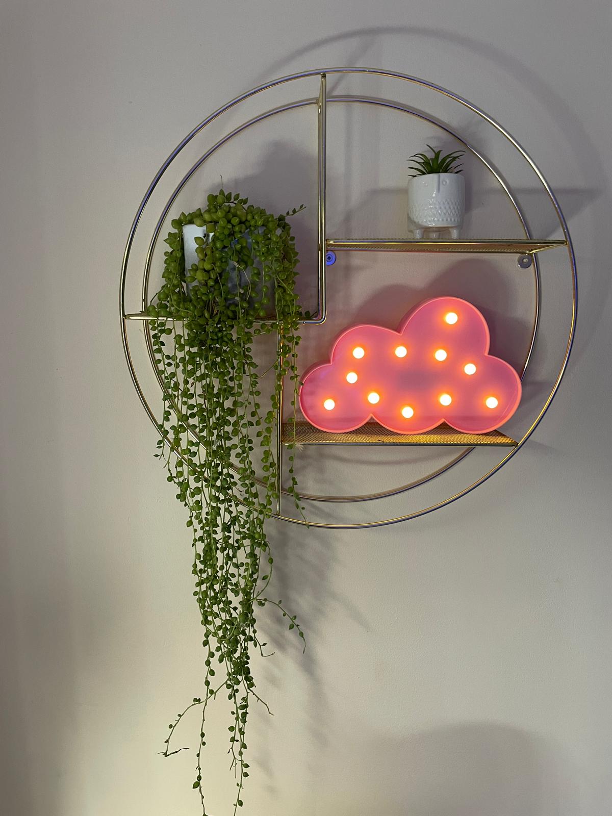 LED Cloud Sign Light, Warm White LED Lamp For Living Room & Bedroom, Table & Wall Christmas Decoration for Kids & Adults - Battery Powered - White