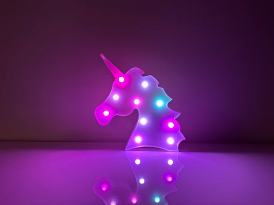LED Unicorn Sign Light, Color changing LED Lamp For Christmas Gift/ Party/Wedding/Kid Birthday Party/Holiday Celebration - Battery Powered - PINK