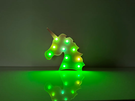 LED Unicorn Sign Light, Color changing LED Lamp For Christmas Gift/ Party/Wedding/Kid Birthday Party/Holiday Celebration - Battery Powered - White