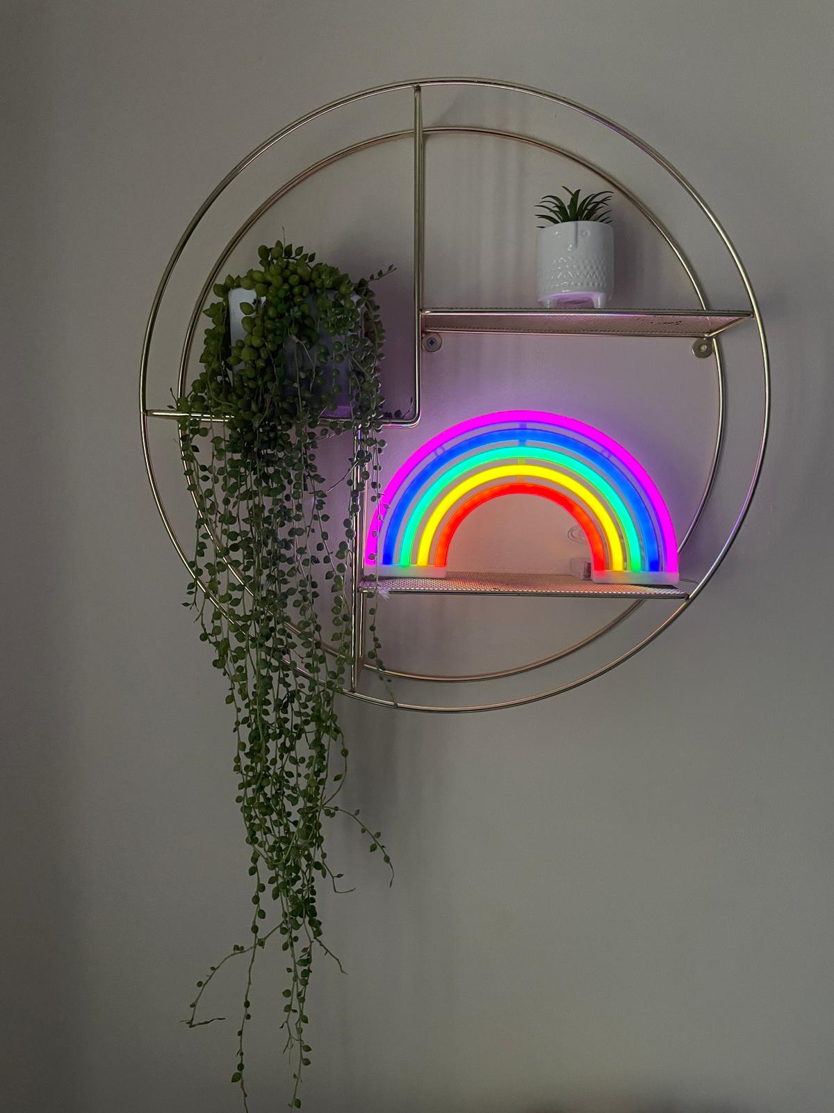 Rainbow Neon LED Light, Rainbow Neon LED Lamp For Living Room & Bedroom, Table & Wall Christmas Decoration for Kids & Adults - Battery Powered - Rainbow Colour